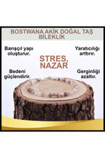 Sertifikalı Bostwana Akik Doğal Taş Bileklik 3 Mm - B807