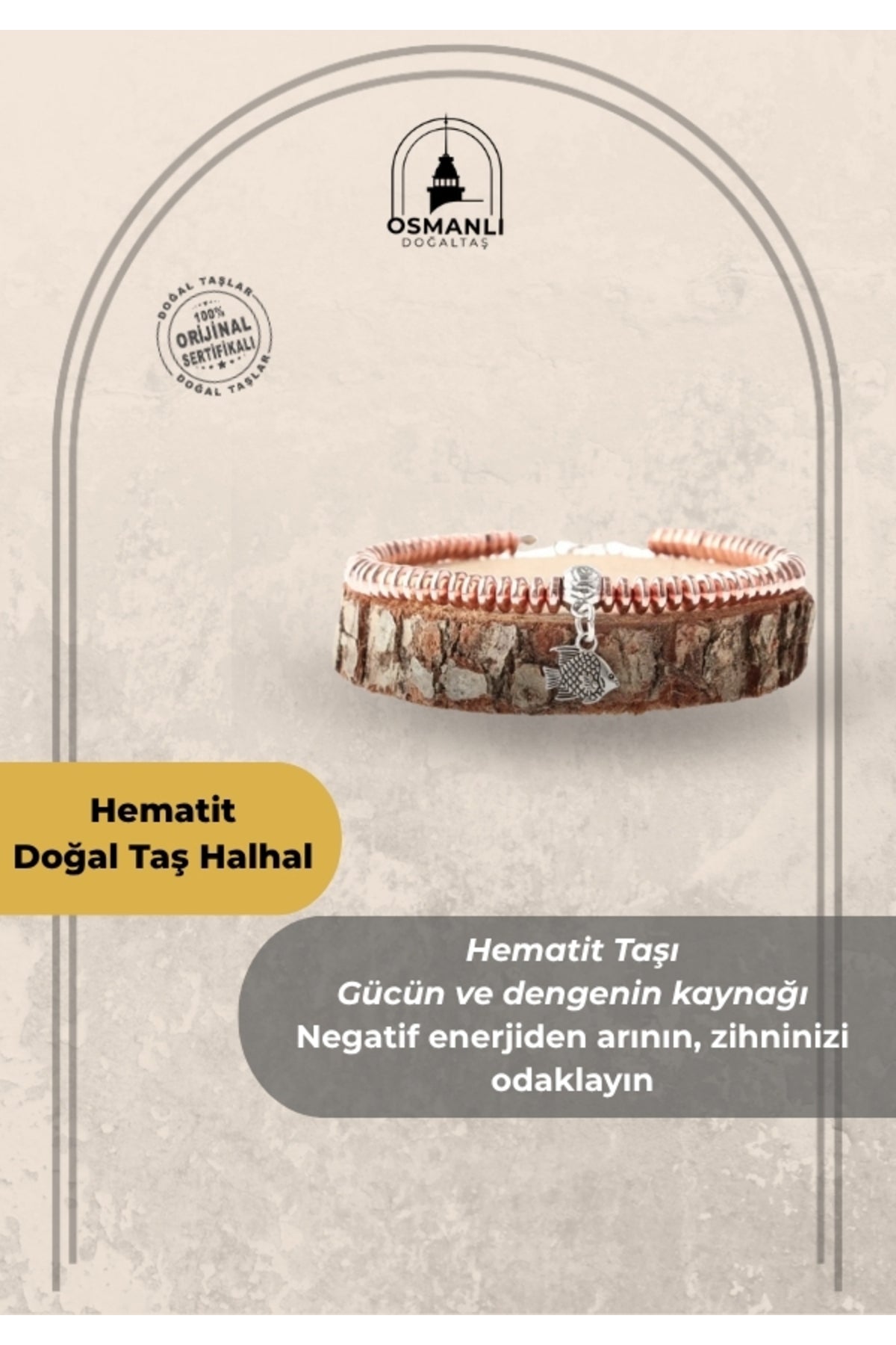 Sertifikalı Hematit Doğaltaş Halhal (gümüş Kapama - Ayarlanabilir Ölçü) B908