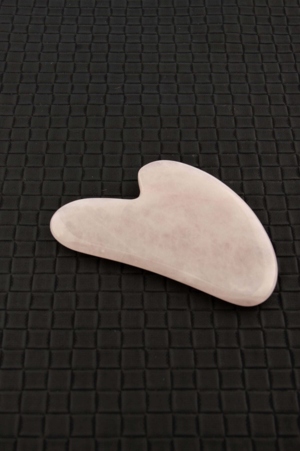 Sertifikalı Pembe Kuvars Doğal Taşı Kalpli Gua Sha Masaj Taşı 1. Sınıf Sertifikalı Gua Sha - Kalın