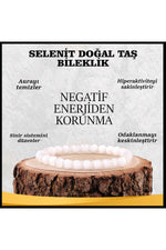 Sertifikalı Selenit Doğal Taş Bileklik 6 Mm - B847
