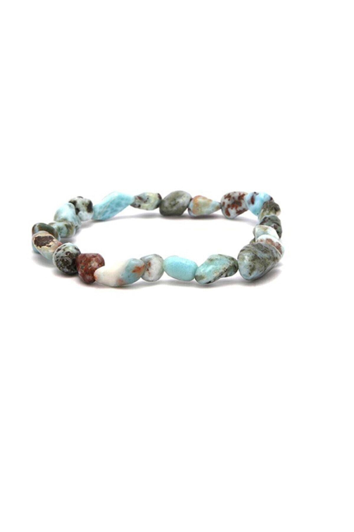 Sertifikalı Larimar Naturel Kesim Bileklik
