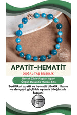 SERTİFİKALI Apatit-Hematit Doğal Taş Bileklik 6-8 mm