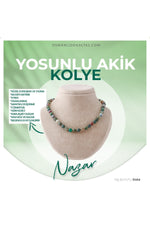Sertifikalı Yosunlu Akik Doğaltaş Kolye 8 Mm, M555