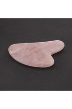 Sertifikalı Pembe Kuvars Doğal Taşı Kalpli Gua Sha Masaj Taşı 1. Sınıf Sertifikalı Gua Sha - Kalın