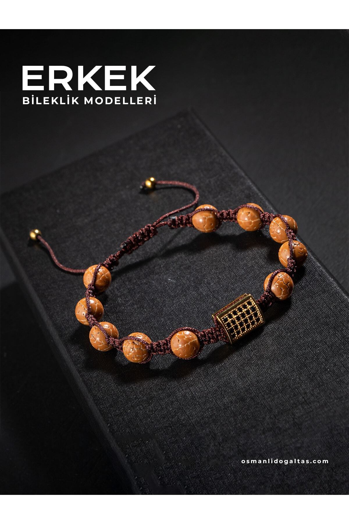 SERTİFİKALI RUDRAKSHA TOHUMLU DOĞAL TAŞLI ÖRGÜ TASARIM BİLEKLİK