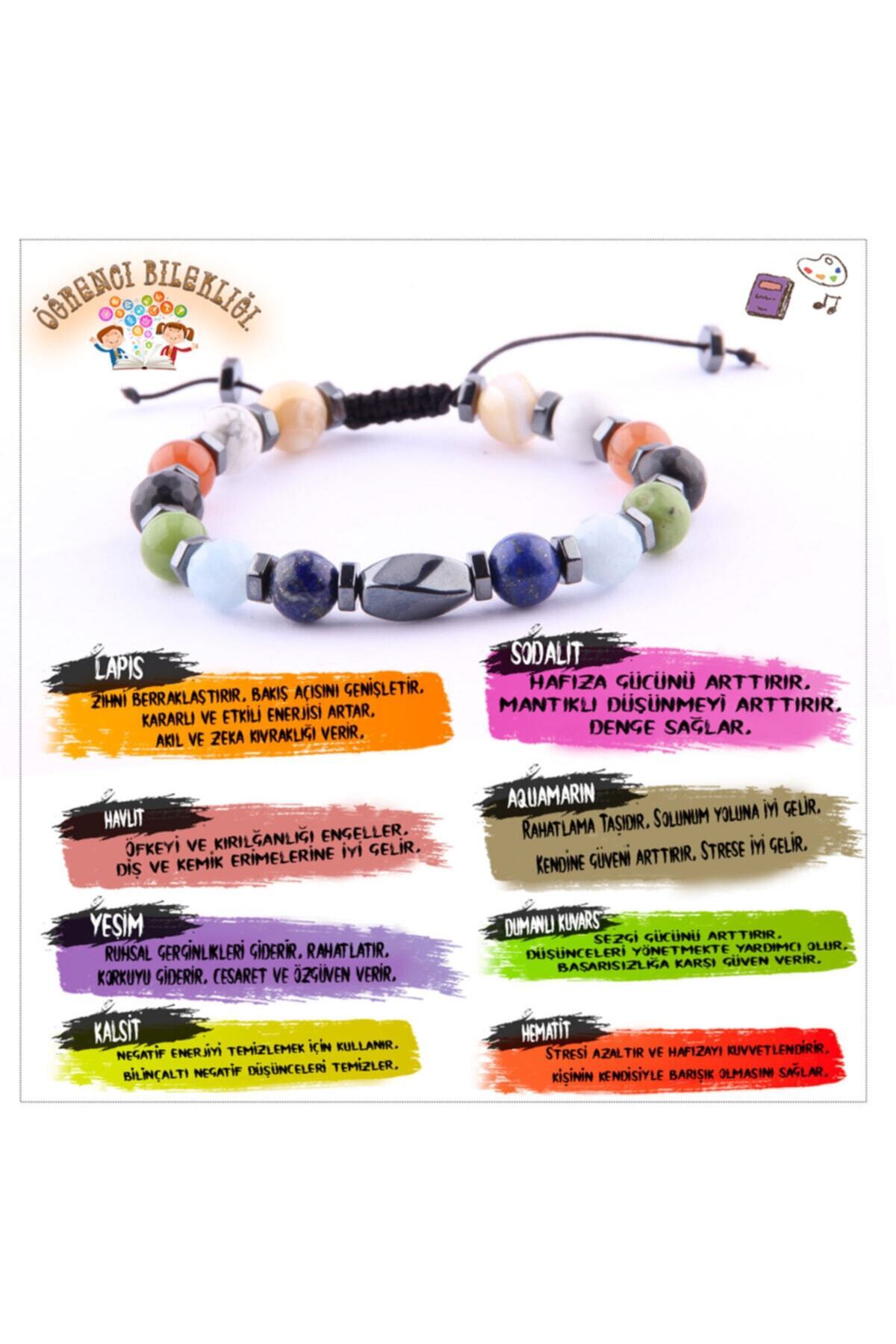 Unisex Öğrenci Bilekliği-shungite-akuamarin-obsidyen-havlit-lapis-yeşim-hakiki Yemen Akiği-sedef
