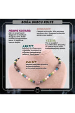 Sertifikalı Boğa Burcu Doğal Taş Kolye M085