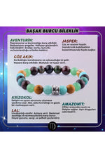 Sertifikalı Başak Burcu Doğal Taş Bileklik B082