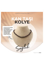 Sertifikalı Kan Taşı Doğaltaş Kolye 8 Mm, M523