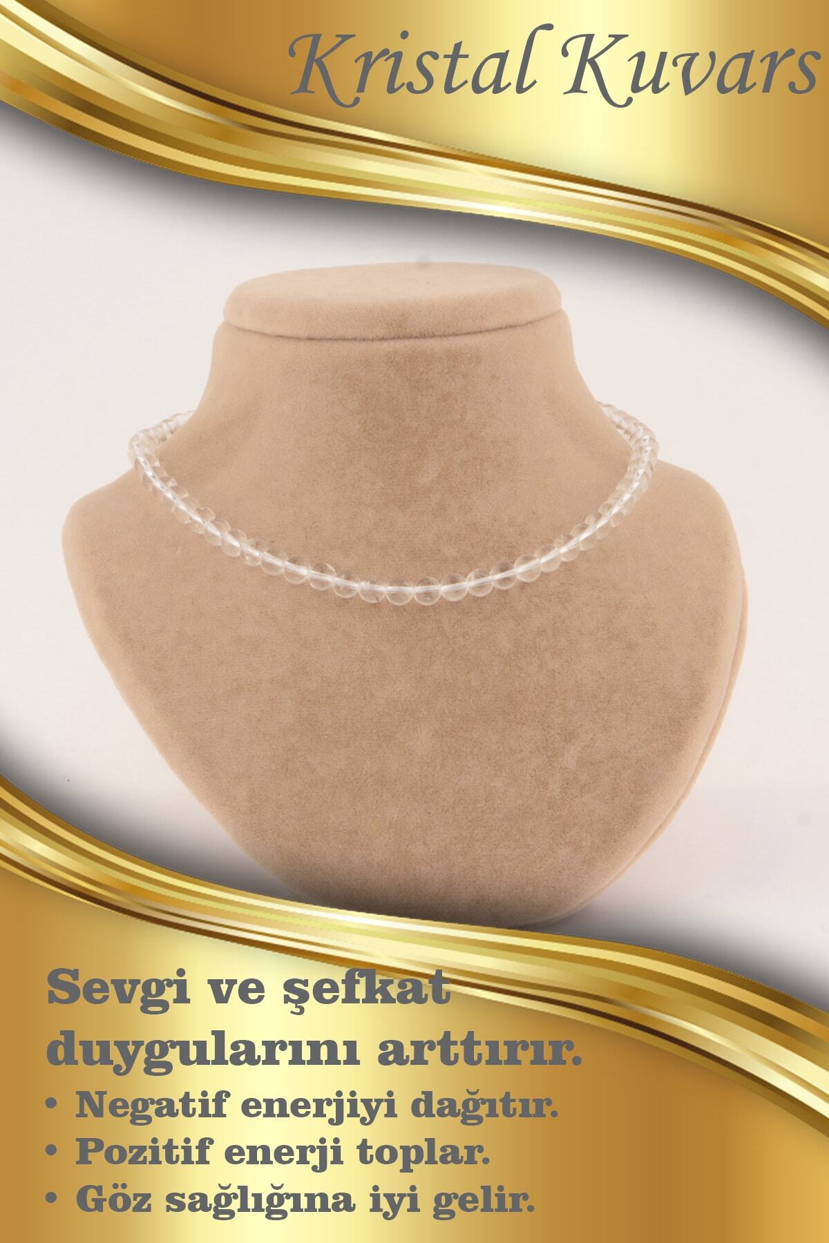 Sertifikalı Kristal Kuvars 6mm Kolye (DÜĞÜMSÜZ)