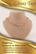 Sertifikalı Güneş Taşı 6mm Kolye (DÜĞÜMSÜZ)