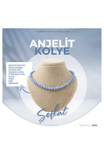 Sertifikalı Anjelit Doğaltaş Kolye 8 Mm, M506