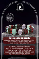 Başak Burcu Doğal Taş Geniş Kesim El Yapımı Bileklik