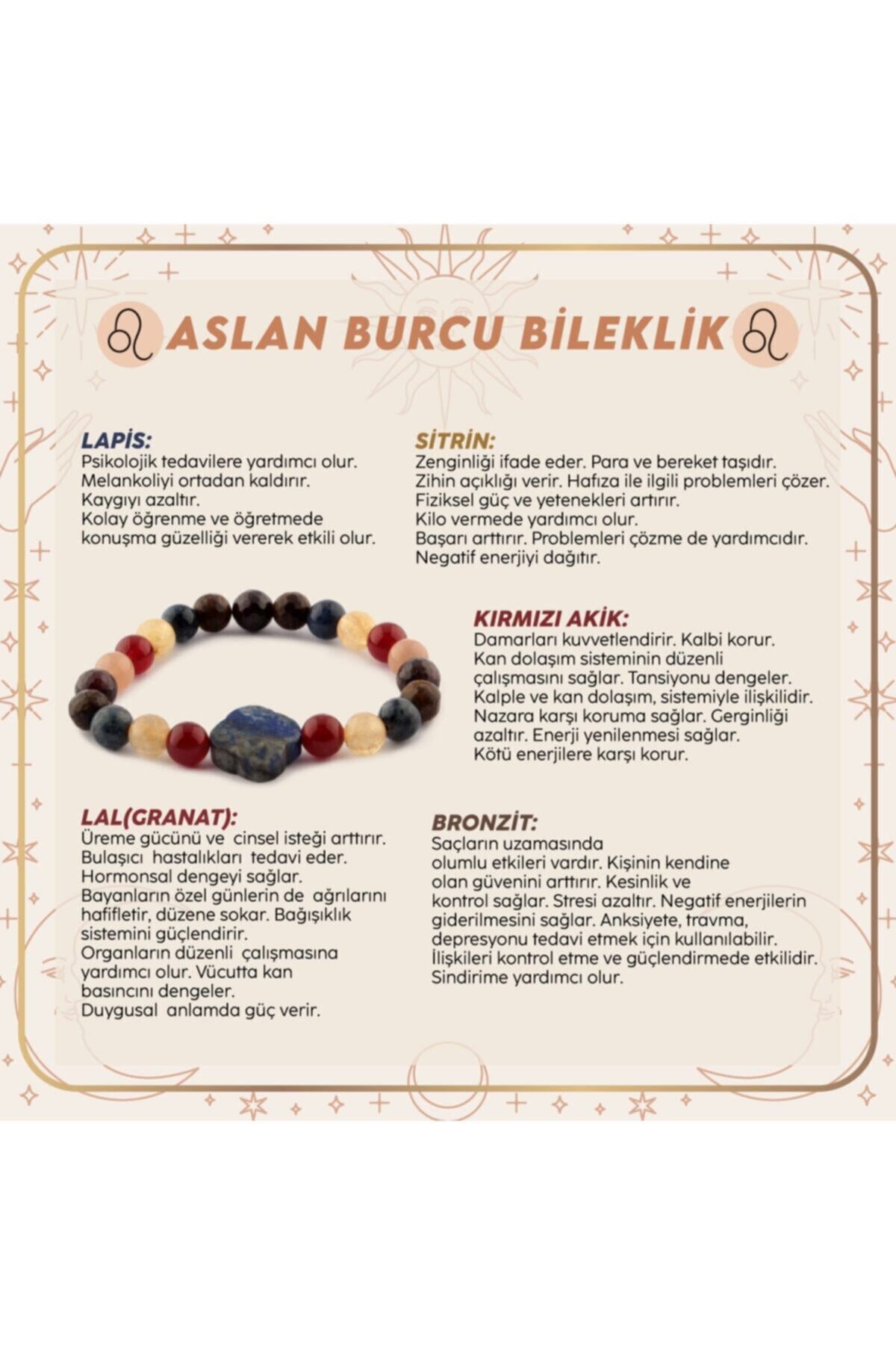 Sertifikalı Aslan Burcu Bileklik B044