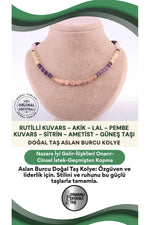 Sertifikalı Aslan Burcu Doğal Taş Kolye M042