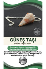 Sertifikalı Güneş Taşı Doğal Taş Pandül - S012
