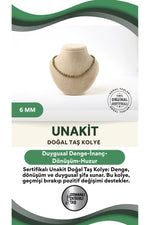 Sertifikalı Unakit Doğaltaş Kolye 6 Mm, M599