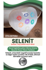 SERTİFİKALI Selenit Doğal Taş Kalp Obje ODT082