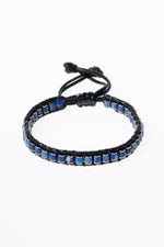 Sertifikalı Lapis Lazuli-Hematit Doğal Taş Makrome Bileklik ODT041