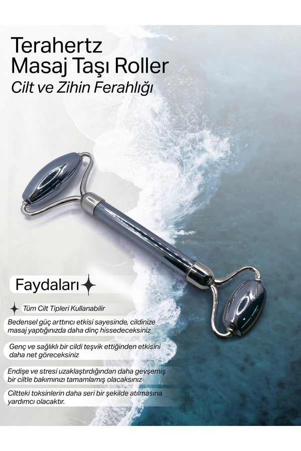Sertifikalı Hakiki Orijinal Doğal Taş Terahertz Masaj Taşı Roller