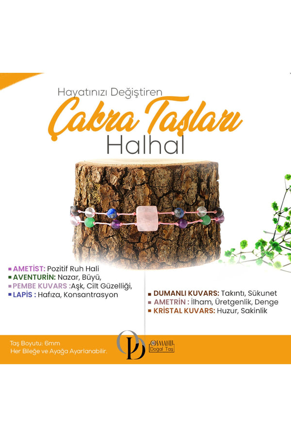 Sertifikalı Çakra Taşları Halhal 6 Mm, B932