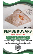 Sertifikalı Pembe Kuvars Doğal Taş Piramit No:2 P010