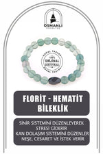 Sertifikalı Doğal Taş Bileklik - Florit,hematit