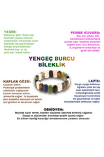 Sertifikalı Yengeç Burcu Doğal Taş Bileklik B024