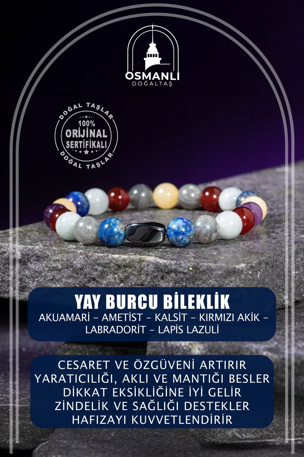 Yay Burcu Doğal Taş 8mm Hematit Bileklik