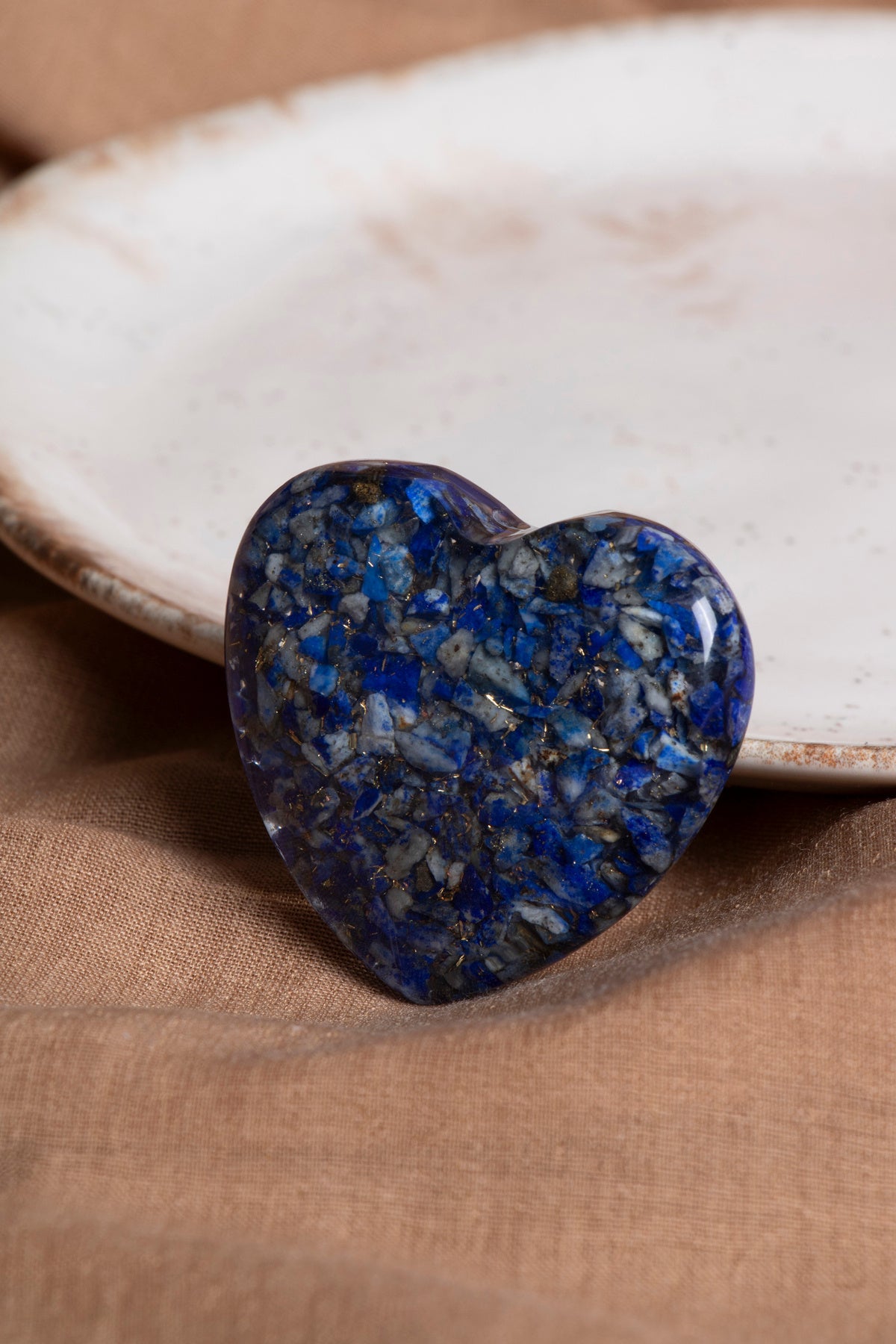 Sertifikalı Lapis Lazuli Doğal Taş Kalp Obje P048