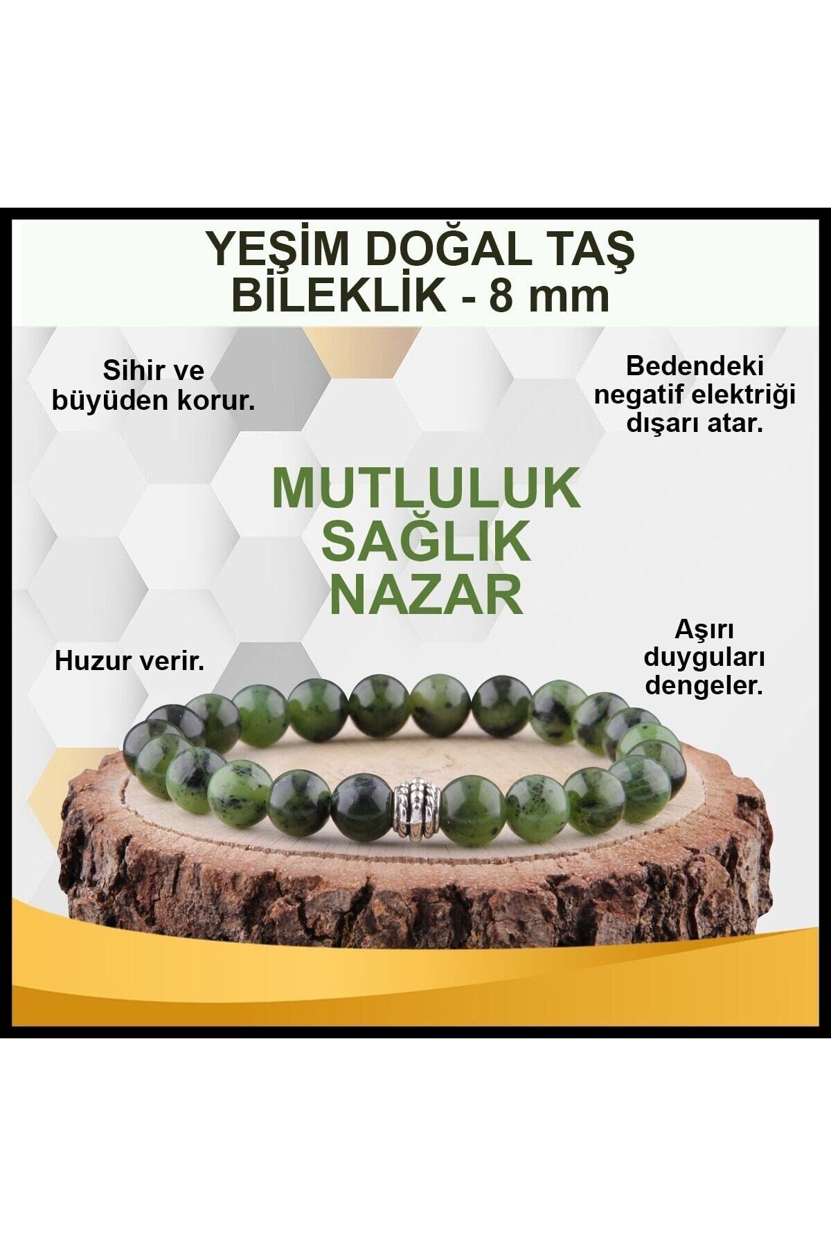 Yeşim Doğal Taş Bileklik 8 Mm - B285