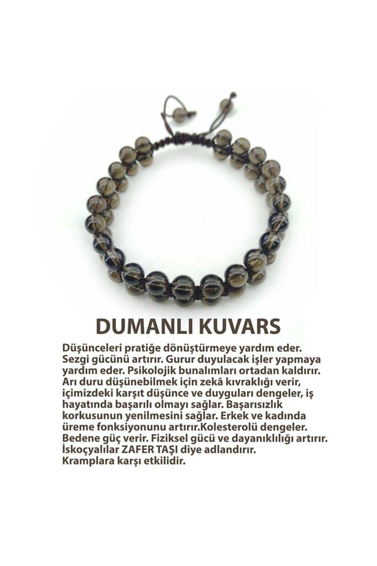 Sertifikalı Dumanlı Kuvars Makrome Doğal Taş Bileklik