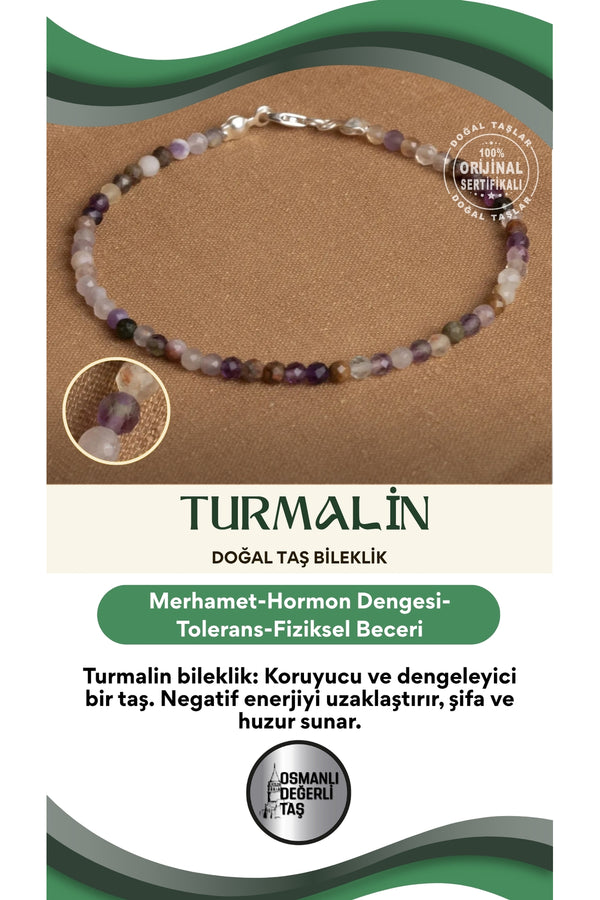 Sertifikalı Turmalin Doğal Taş Bileklik