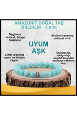 Sertifikalı Amazonit Doğal Taş Bileklik 8 Mm - B856