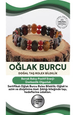 Sertifikalı Oğlak Burcu Doğal Taş Roleks Bileklik B009