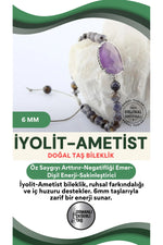 Sertifikalı Iyolit - Ametist Taşı Doğal Taş Bileklik 6mm