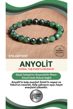 Sertifikalı Anyolit Doğal Taş Fasetli Bileklik ODT057