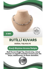 Sertifikalı Rutilli Kuvars Doğaltaş Kolye 6 Mm, M588