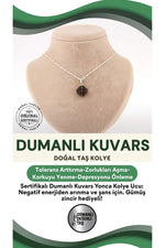 Sertifikalı Dumanlı Kuvars Yonca Doğal Taş Kolye Ucu (GÜMÜŞ ZİNCİR HEDİYE) M338