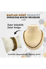 Sertifikalı Kaplan Gözü Hematit Doğaltaş Kolye Bileklik 4 Mm, M426