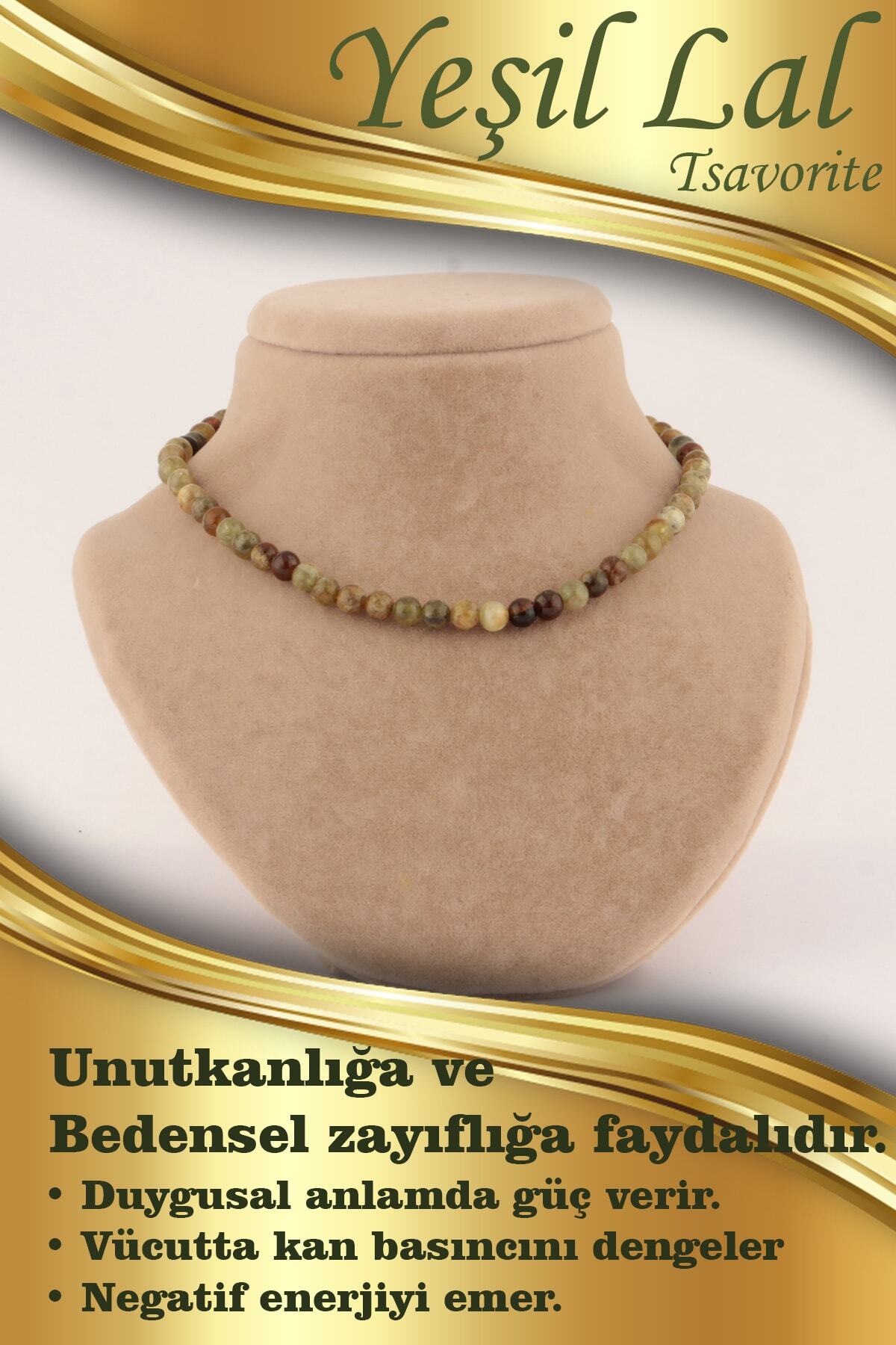 Sertifikalı Yeşil Lal Tsavorit 6mm Kolye (DÜĞÜMSÜZ)