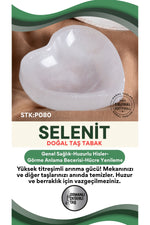 Sertifikalı Selenit Doğal Taş Kalp Tabak No:4 P080