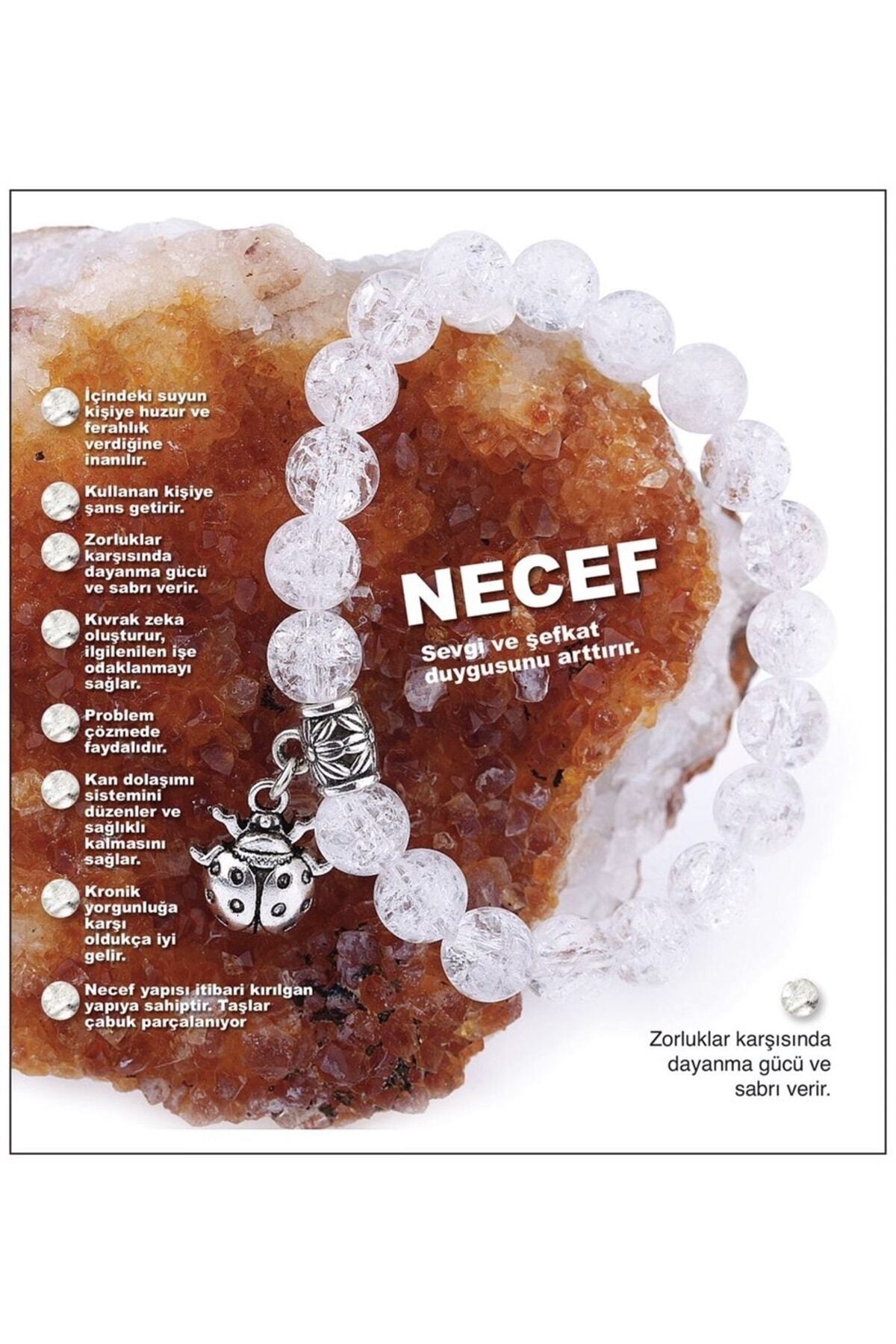 Sertifikalı Necef-doğal Taş Bileklik 8 Mm B251