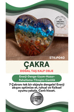 Sertifikalı 7 Çakra Doğal Taş Kalp Obje P040
