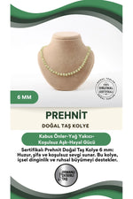 Sertifikalı Prehnit Doğaltaş Kolye 6 Mm, M586