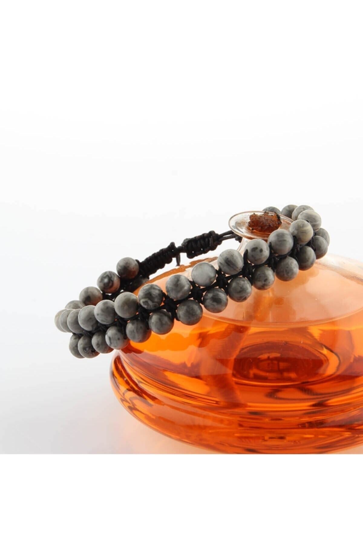 Sertifikalı Gri Jasper Doğal Taşı Bileklik - 6 Mm