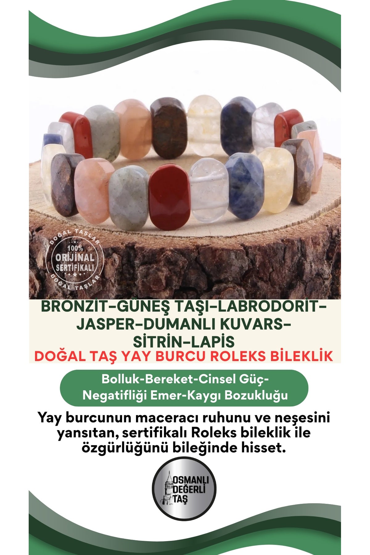 Sertifikalı Yay Burcu Roleks Bileklik B064