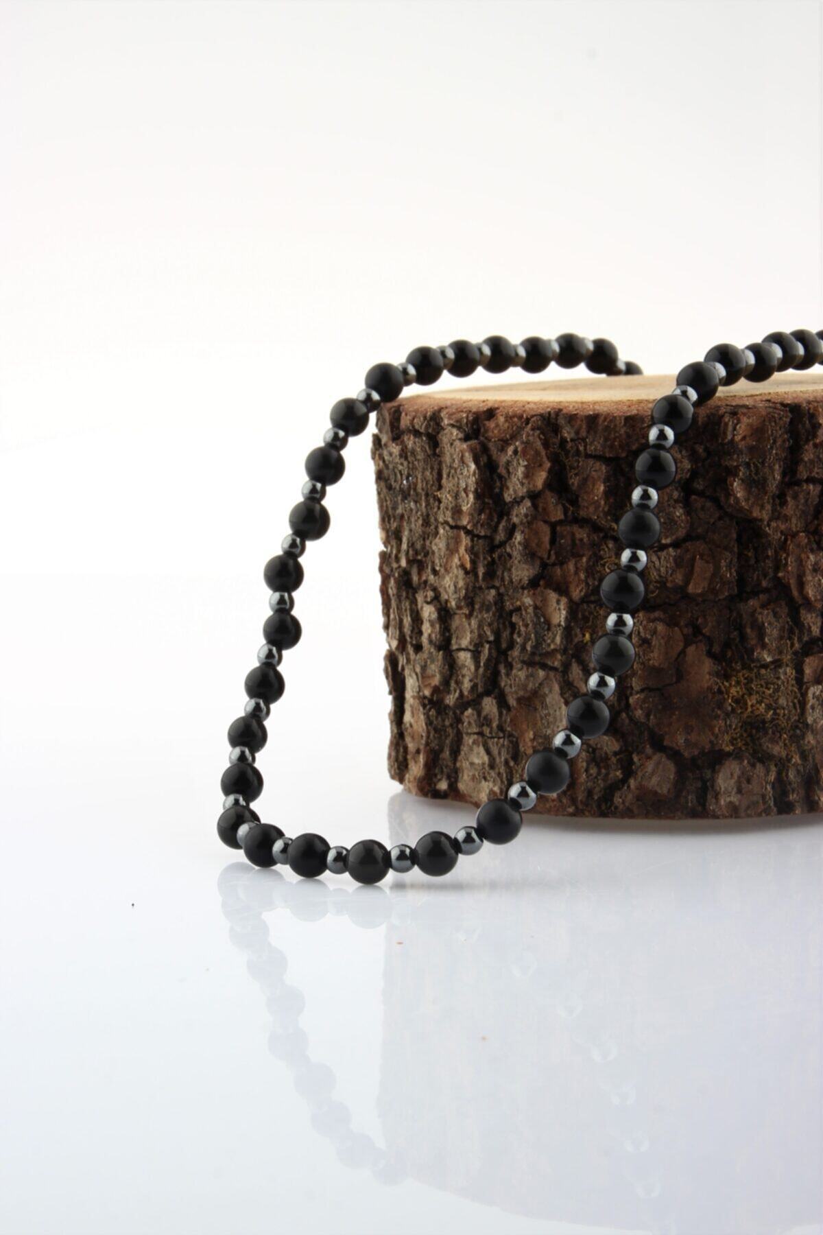 Sertifikalı Shungite Obsidyen Doğal Taş Kolye