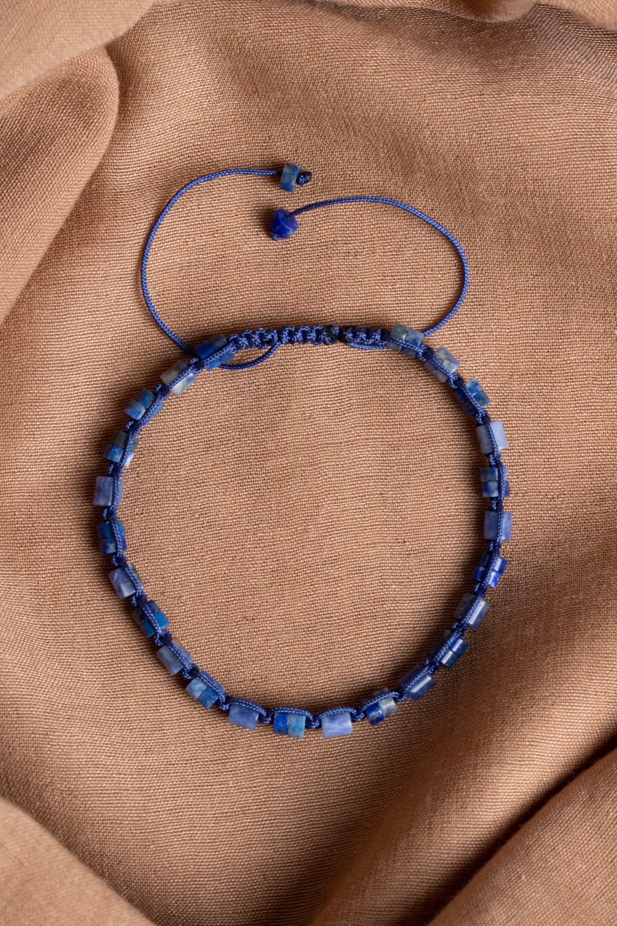 SERTİFİKALI Lapis Lazuli-Sodalit Doğal Taş Makrome Bileklik ODT224
