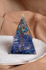 Sertifikalı Lapiz Lazuli& Çakra Doğal Taş Piramit P028